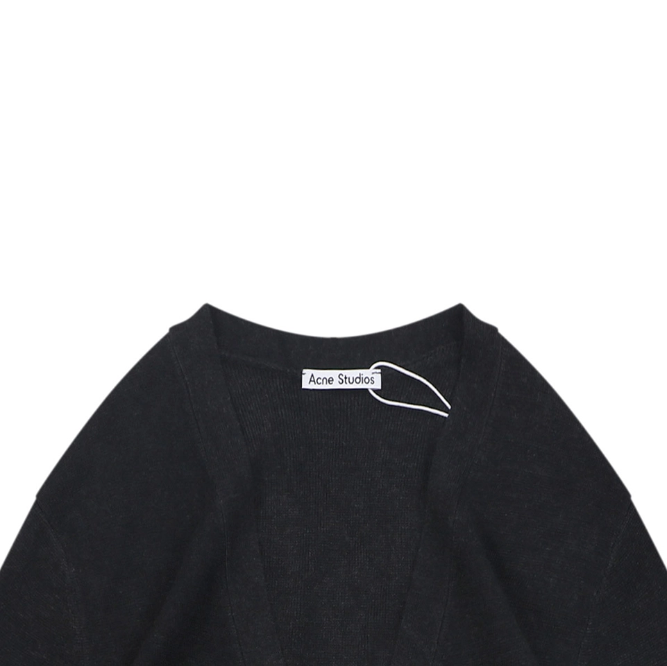 Acne Studios Metal Logo V-Neck Wool Cardigan