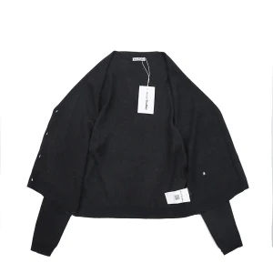 Acne Studios Metal Logo V-Neck Wool Cardigan Lining