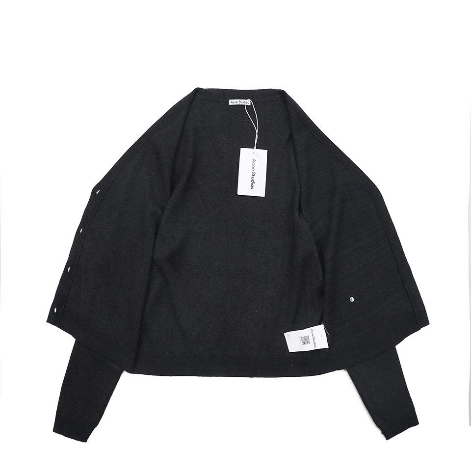 Acne Studios Metal Logo V-Neck Wool Cardigan Lining