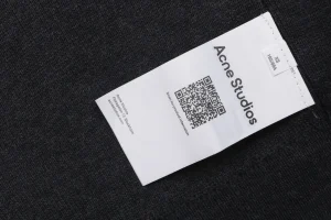 Acne Studios Metal Logo V-Neck Wool Cardigan Wash label