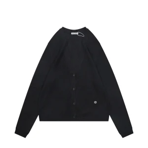 Acne Studios Metal Logo V-Neck Wool Cardigan Front view
