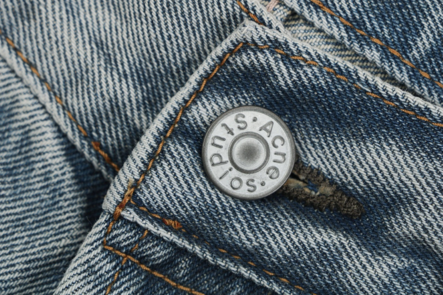 Acne Studios Paint Splatter Belted Denim Shorts Button