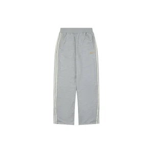 Adidas KT0653 Trefoil Embroidered Three-Stripe Track Pants Grey Front view