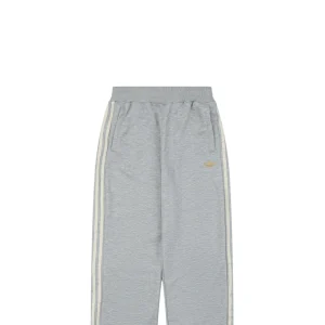 Adidas KT0653 Trefoil Embroidered Three-Stripe Track Pants Grey