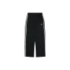 Ad KT0653 Trefoil Embroidered Three-Stripe Track Pants (Black/Grey)