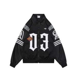 Adidas Originals 03 Gothic Embroidered Track Jacket Black Front view