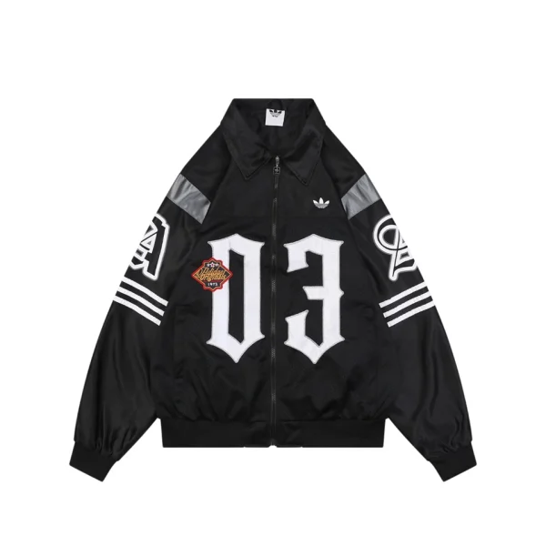 Adidas Originals 03 Gothic Embroidered Track Jacket Black Front view