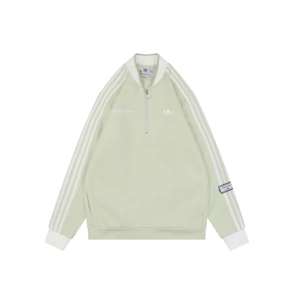 Adidas Originals Signature 3-Stripes Half-Zip Track Jacket Green Front view
