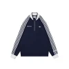 Ad Originals Signature 3-Stripes Half-Zip Track Jacket (Navy/Green)