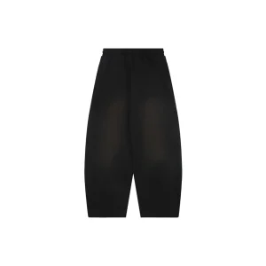 Adidas Trefoil Embroidered Washed Wide-Leg Pants Black back view
