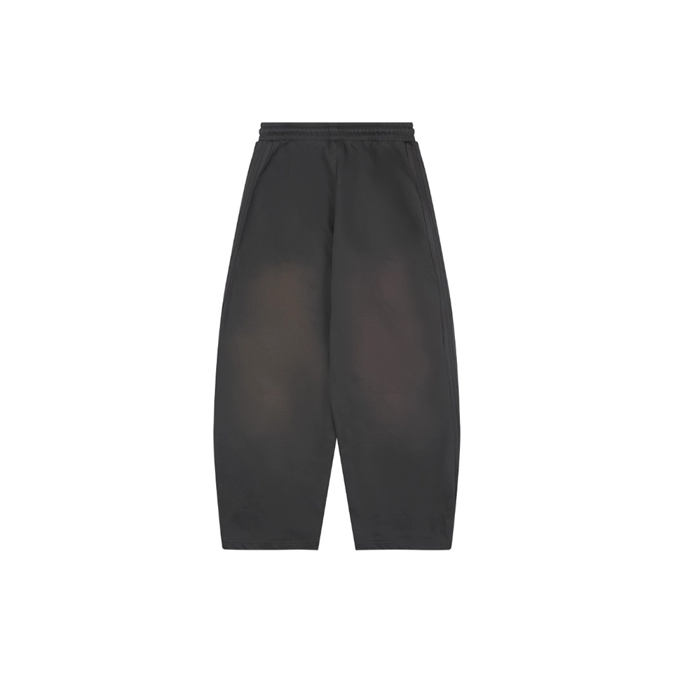 Adidas Trefoil Embroidered Washed Wide-Leg Pants Dark Grey Back view