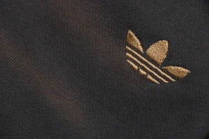 Adidas Trefoil Embroidered Washed Wide-Leg Pants Dark Grey Brand