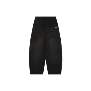 Adidas Trefoil Embroidered Washed Wide-Leg Pants Black Front view