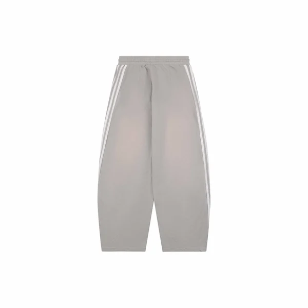 Adidas Trefoil Embroidered Washed Wide-Leg Pants Grey Back view