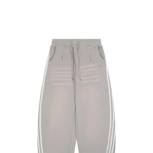 Adidas Trefoil Embroidered Washed Wide-Leg Pants Grey
