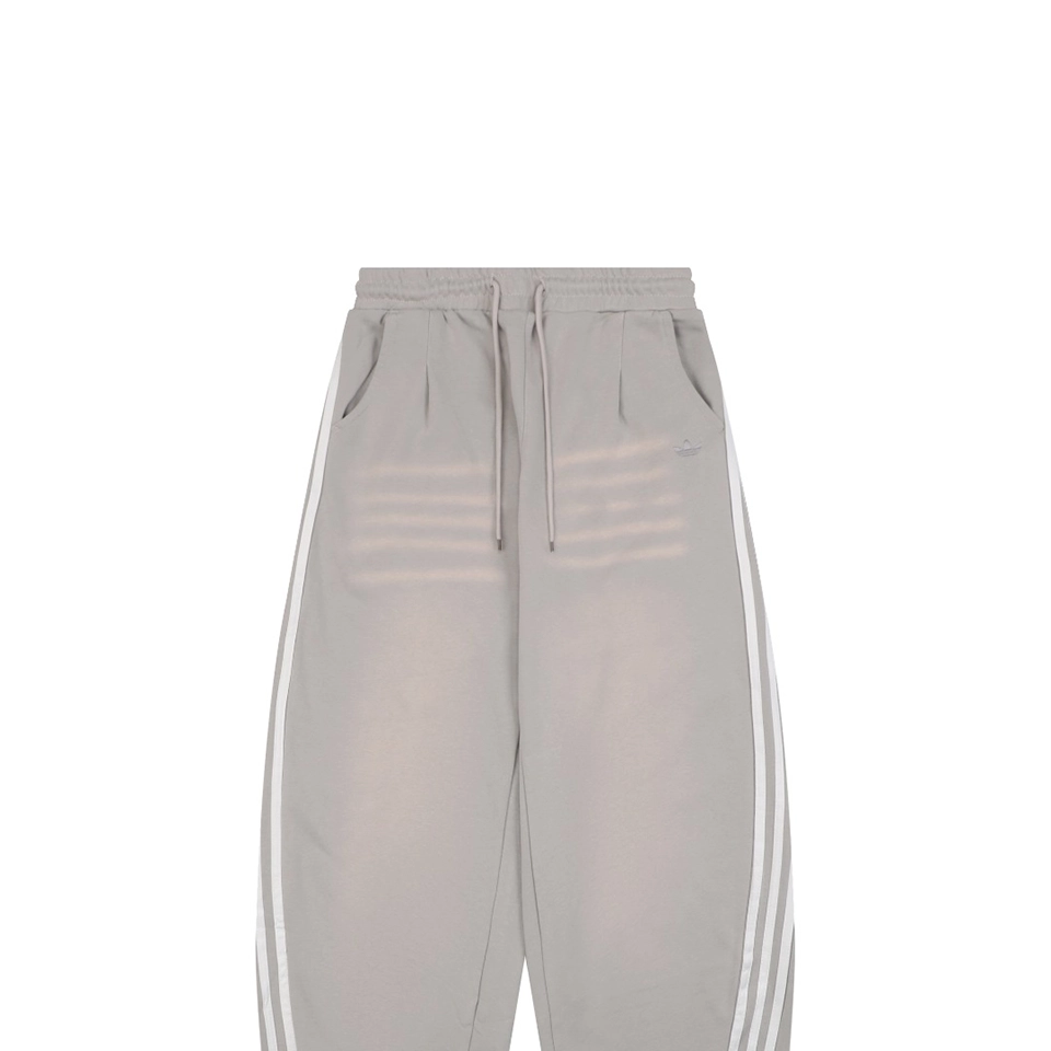 Adidas Trefoil Embroidered Washed Wide-Leg Pants Grey