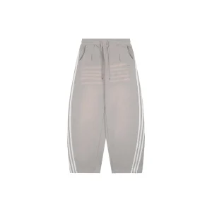 Adidas Trefoil Embroidered Washed Wide-Leg Pants Grey Front view