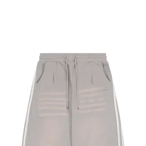 Adidas Trefoil Embroidered Washed Wide-Leg Pants Grey