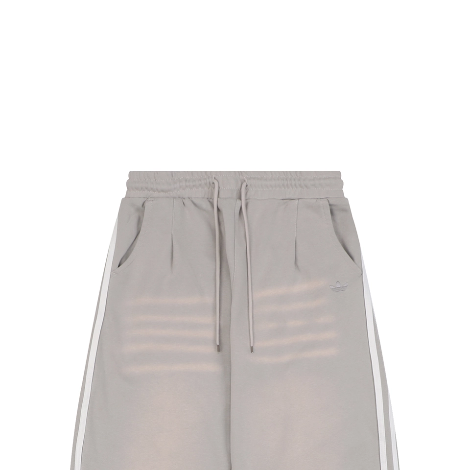 Adidas Trefoil Embroidered Washed Wide-Leg Pants Grey