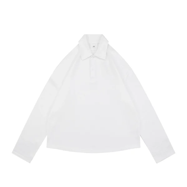 Ami Hidden Heart Logo Oversized Polo Shirt White Front view
