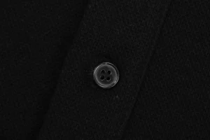 Ami Hidden Heart Logo Oversized Polo Shirt Black Button
