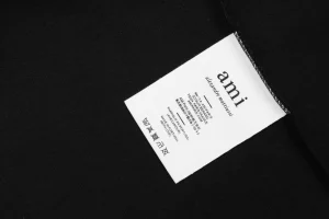 Ami Hidden Heart Logo Oversized Polo Shirt Black Wash label