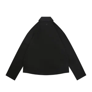 Ami Hidden Heart Logo Oversized Polo Shirt Black Back view