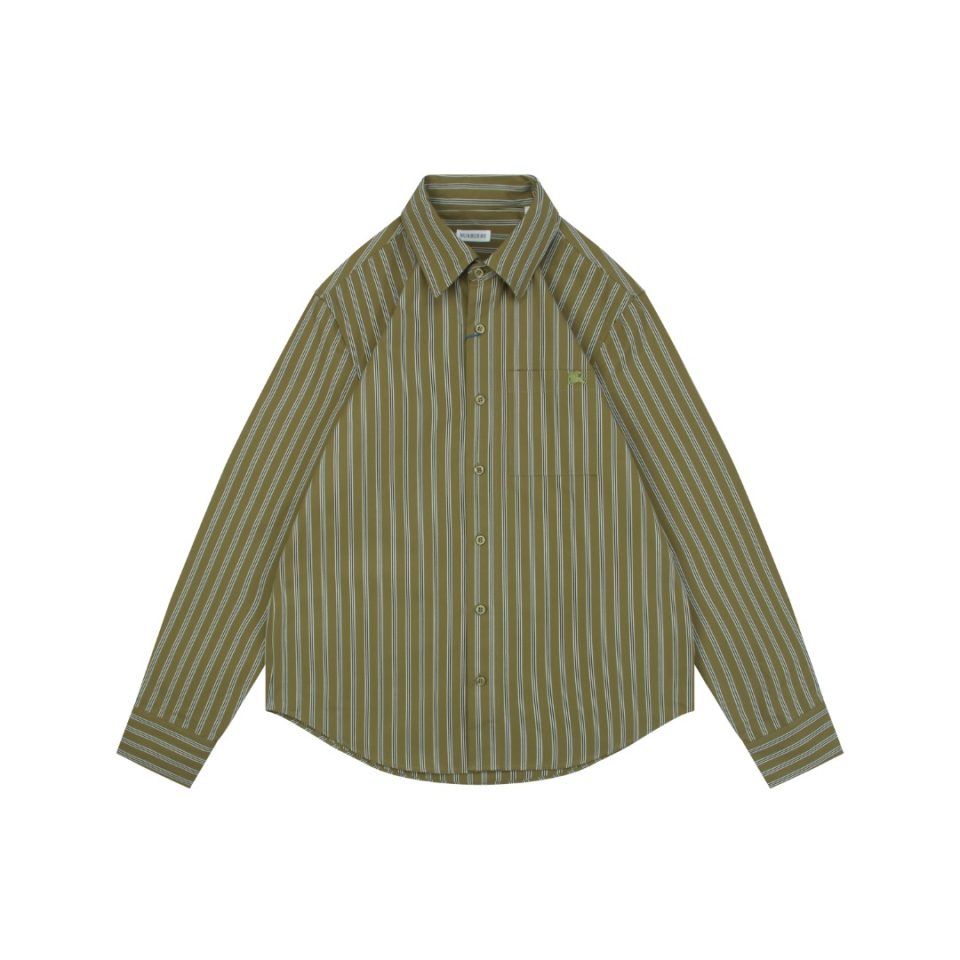 BBry Equestrian Logo Pocket Striped Shirt Front view