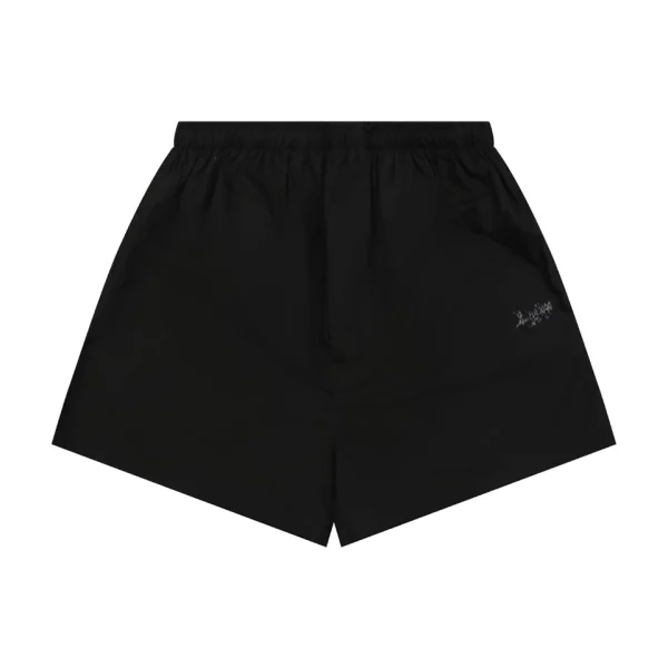 Balenciaga Distressed Gothic Script Print Shorts Front view