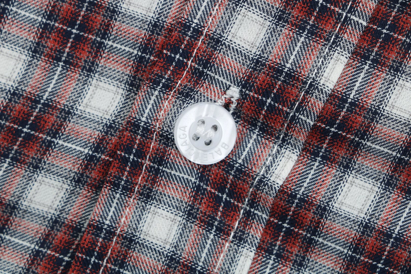 Balenciaga Layered Check Shirt Button