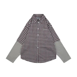 Balenciaga Layered Check Shirt Front view