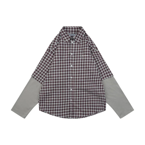 Balenciaga Layered Check Shirt Front view