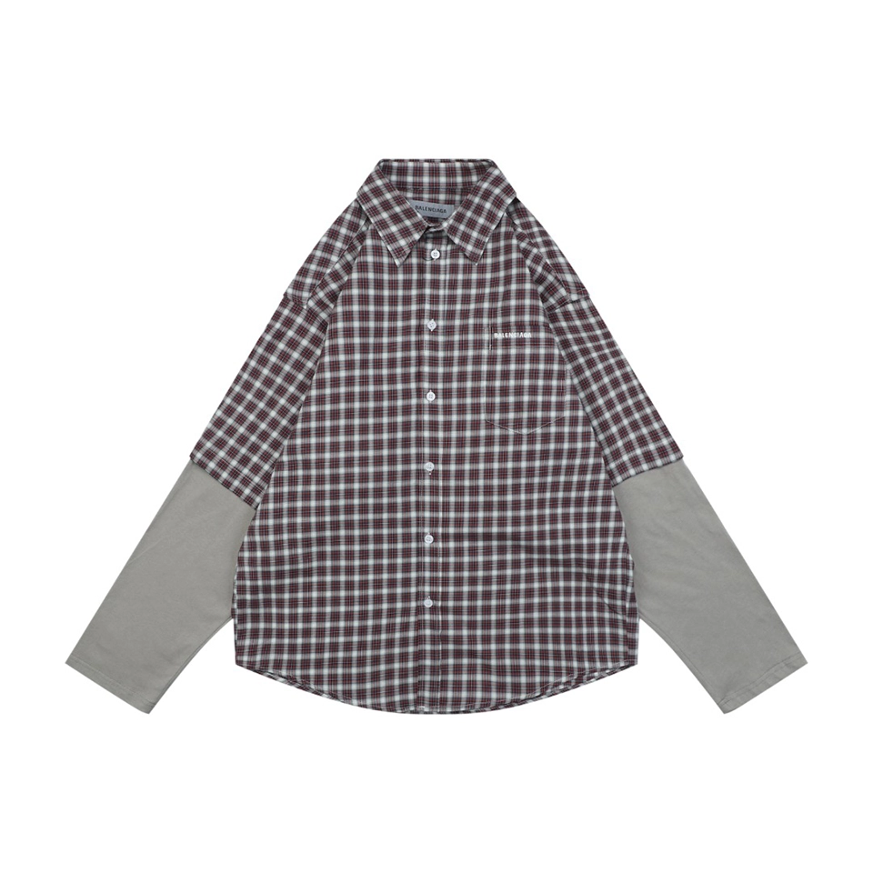 Balenciaga Layered Check Shirt Front view