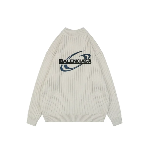 Balenciaga Wave Logo Ribbed Half-Zip Sweater Back view