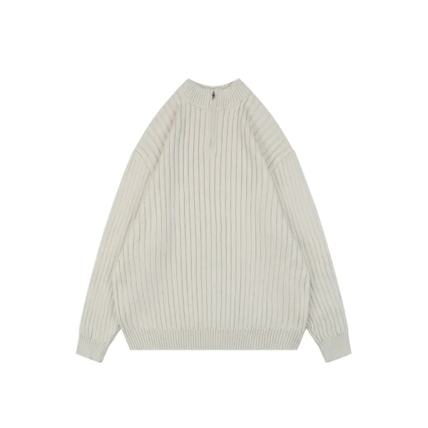 Balenciaga Wave Logo Ribbed Half-Zip Sweater