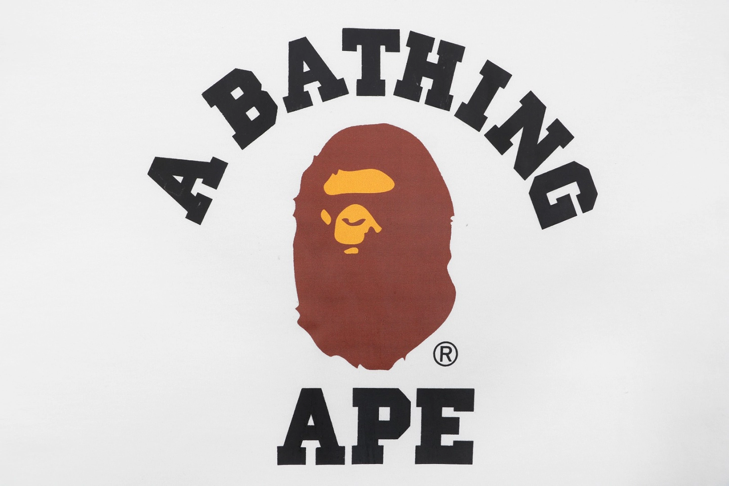 Bape Classic Ape Head Printed T-Shirt White Front Print