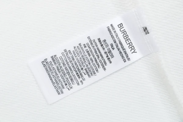 Burberry Check Collar Logo Crewneck Sweatshirt White Wash label