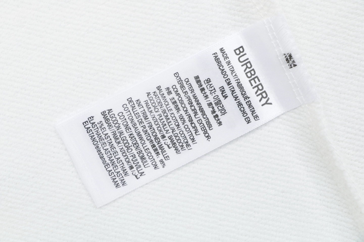 Burberry Check Collar Logo Crewneck Sweatshirt White Wash label