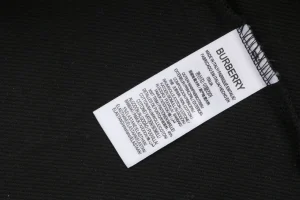 Burberry Check Collar Logo Crewneck Sweatshirt Black Wash label