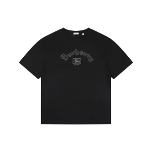 Burberry Equestrian Knight Logo Graphic T-Shirt Black Front view