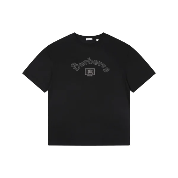 Burberry Equestrian Knight Logo Graphic T-Shirt Black Front view