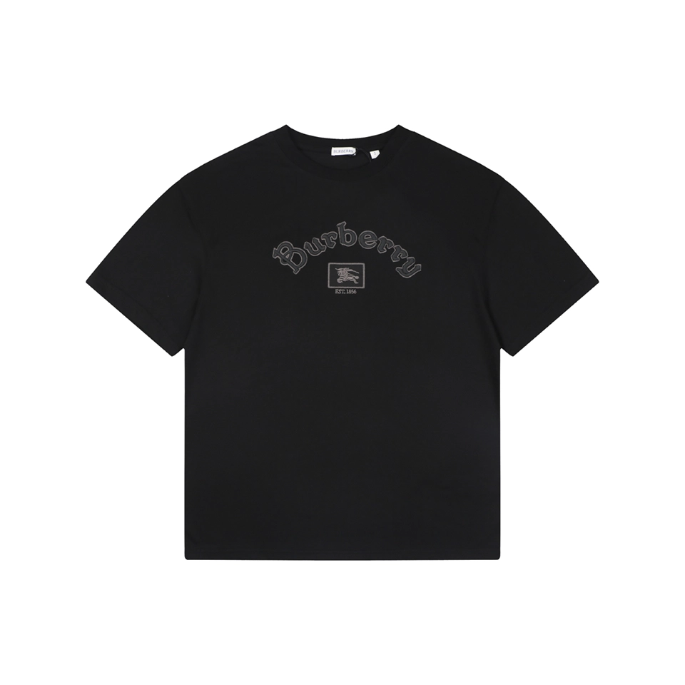 Burberry Equestrian Knight Logo Graphic T-Shirt Black Front view