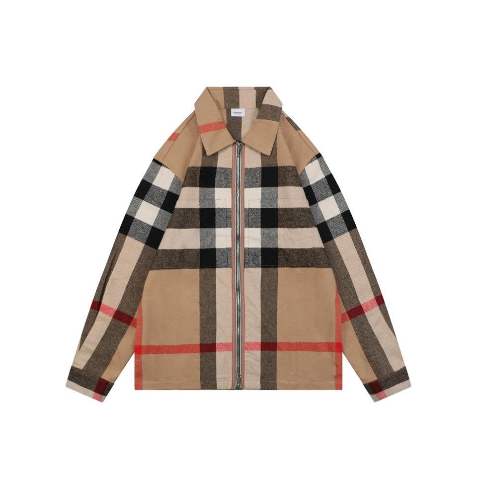 Burberry Oversized Check Pattern Jacket Front view