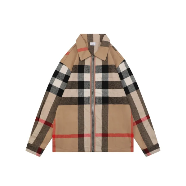 Burberry Oversized Check Zip-Up Jacket Front view
