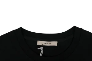 Fear of God Essentials Three Bars Silicone Logo T-Shirt Black Collar