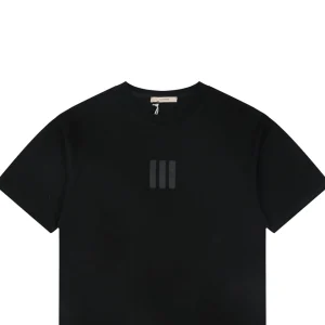 Fear of God Essentials Three Bars Silicone Logo T-Shirt Black