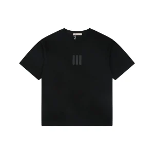 Fear of God Essentials Three Bars Silicone Logo T-Shirt Black Front view