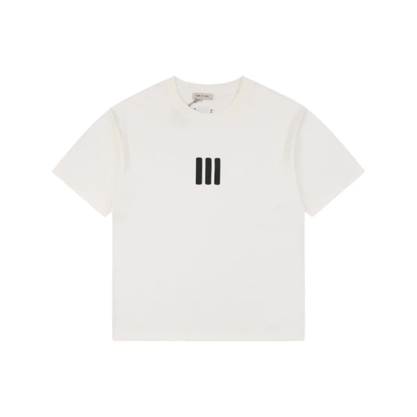 Fear of God Essentials Three Bars Silicone Logo T-Shirt White Front view