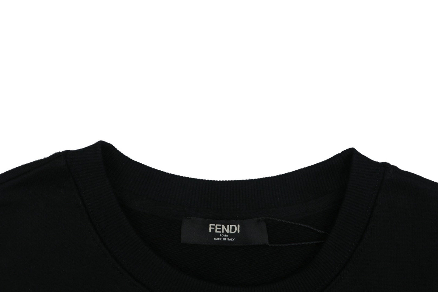 Fendi FF Dog Embroidered Crewneck Sweatshirt Collar