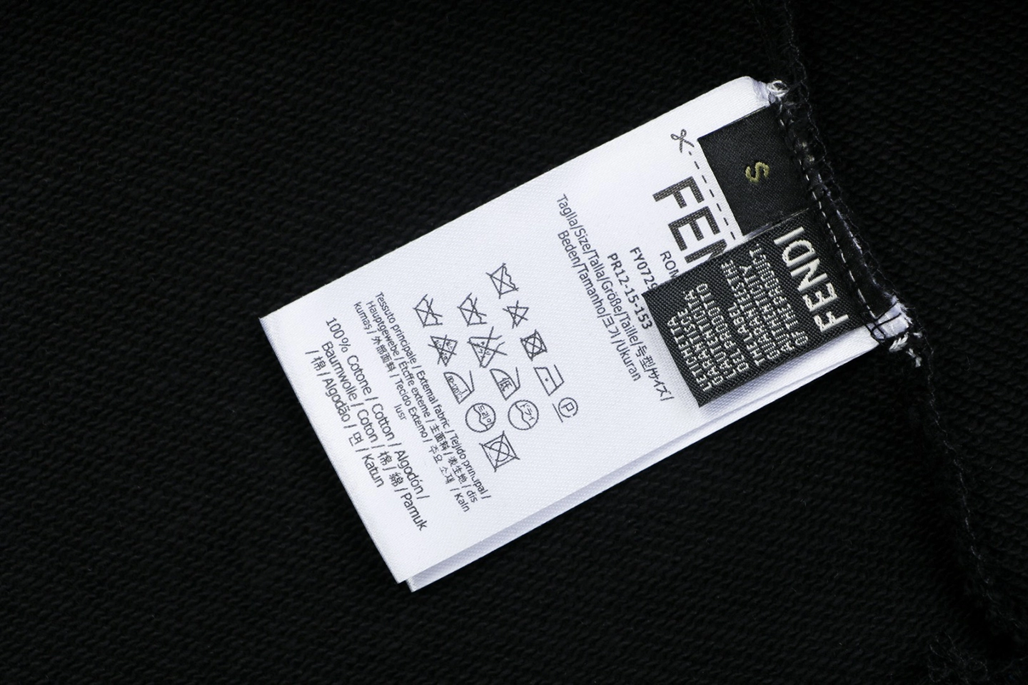 Fendi FF Dog Embroidered Crewneck Sweatshirt Black Wash label